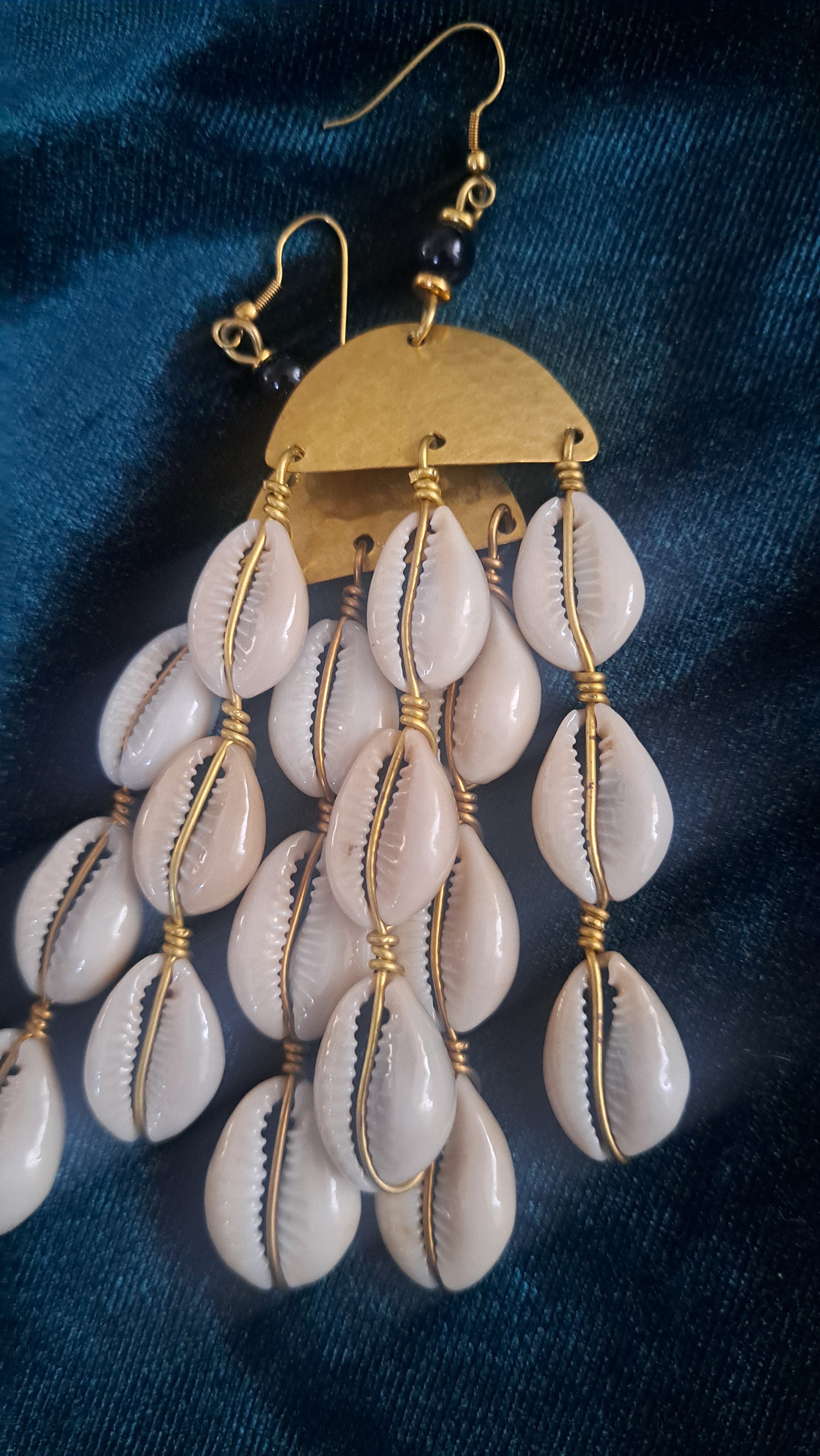 Namdi Cowrie Shell drop earrings