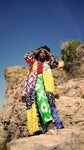 Rainbow Adire XO quilted kimono