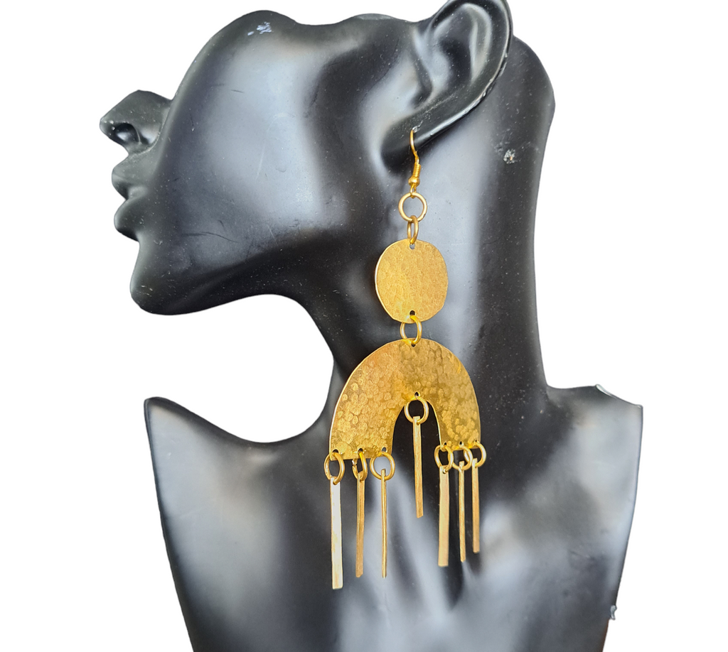 Johari Brass Chandelier earrings